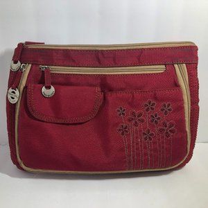 Travelon Nylon East/West Convertible Bag with Floral Embroidery